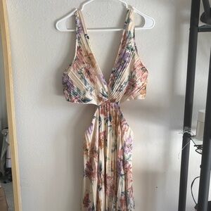 Abercrombie & Fitch Floral Backless Dress - Cream and Multicolor
